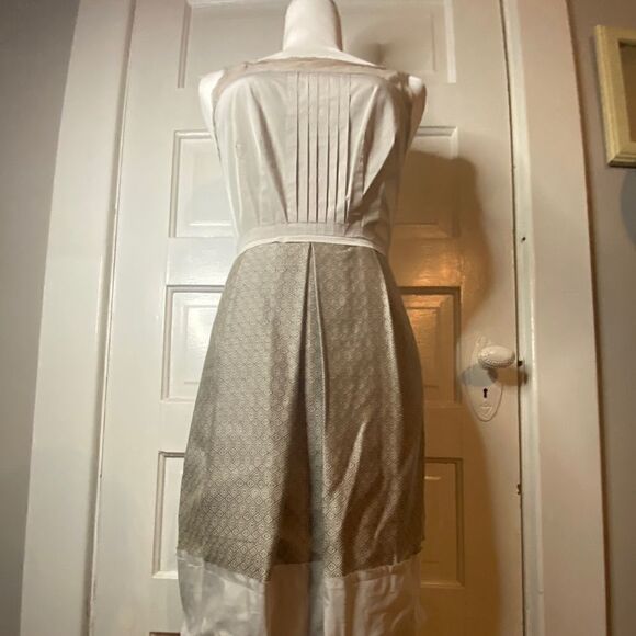 BCBGMaxAzria Nude Shoulder Pleated Dress - Picture 4 of 15